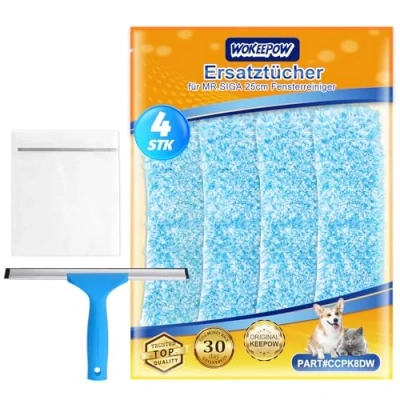 Image de WOKEEPOW Ultra Absorbant pour Mr.SIGA Raclette, Microfibre Chiffon 25 cm Réutilisable Draper raclette vitre cm, 4 de Remplacement Le 10 inch