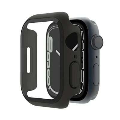 Image de Belkin Protection D&#039;Écran Hybride Screenforce pour Apple Watch (40 Mm, 41 Series 8, Se, 7, 6, 5, 4, Coque Antichoc avec Verre Trempé, Antirayure, Installation Facile) Noir