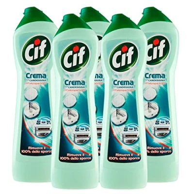 Image de 5 flacons de 500 ml Cif nettoyant en crème avec eau Javel et microparticules