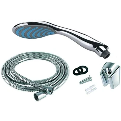 Image de KIPPEN 5037B 5037A Kit Simple avec douchette anticalcaire, Flexible Douche et Support pour Fixation Murale, Chrome
