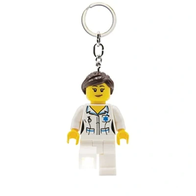 Image de Porte clés Lumineux Lego Iconic Nurse Figurine de 76 mm Hauteur (KE186) 2 Piles CR2025 incluses