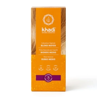 Image de khadi blond moyen Coloration Végétale, d&#039;un éclatant à un roux brillant, 100% naturel, vegan et sans ingrédients synthétiques, Cosmétiques naturels certifiés, 100g