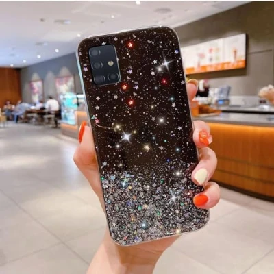 Image de Compatible avec Samsung Galaxy A51 4G Etui Ciel Etoilé Transparente Pailletée Coque TPU Anti Chocs Case Cover