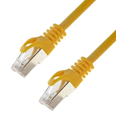 Image de Câble réseau S/FTP PIMF Cat. 7 Patch Gigabit Ethernet LAN DSL CAT7 Jaune 0,50 m