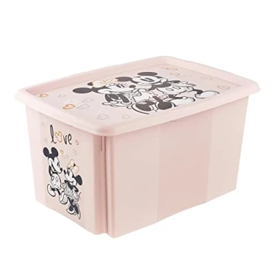 Image de keeeper Minnie Maus Boîte de Rangement avec Couvercle, Pivotante et Empilable, Pour Enfants, 45 L, Karolina, Nordic Pink