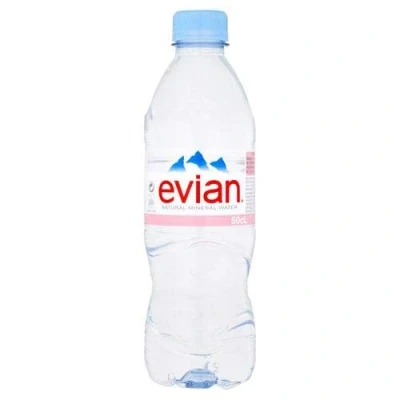 Image de Evian lot de 2 bouteilles d&#039;eau minérale naturelle, 500 ml, 2, 48 pièces