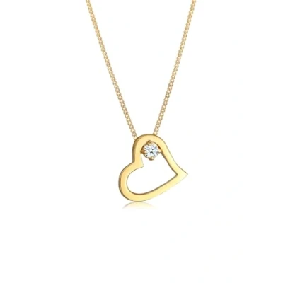 Image de Elli DIAMONDS Collier Femmes Cœur Connecté avec Diamant (0.03ct) en Or Jaune 585