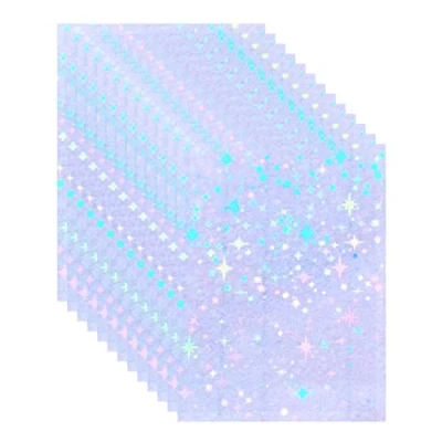 Image de Lot de 20 feuilles d&#039;autocollants, format A4 (210 x 297 mm), holographiques, en papier vinyle transparent