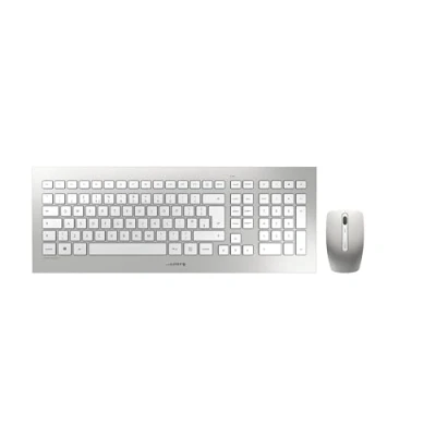Image de CHERRY DW 8000 clavier Souris incluse Universel RF sans fil QWERTY Anglais américain Argent, Blanc Neuf