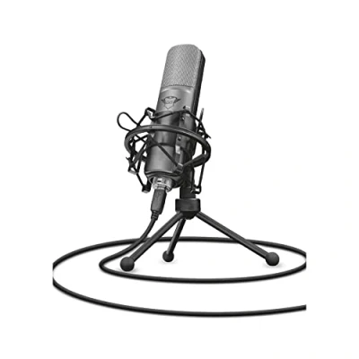 Image de Trust Gaming GXT 242 Lance Microphone USB avec Filtre Anti Pop et Trépied, Micro Gamer Directivité Cardioïde, pour PC, Ordinateur, Podcasting, Vlogs, Streaming, Youtube, Twitch Noir