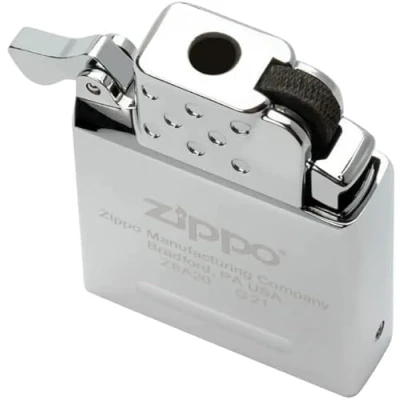 Image de Briquet Zippo® Insert à gaz Flamme jaune 65815, coupe vent rechargeable Zippo, fabriqué en métal avec fonction &quot;click&quot; couleur argent, excellente idée cadeau