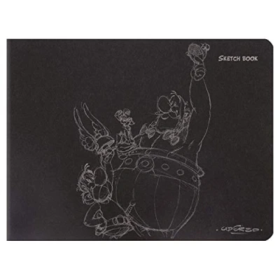 Image de Clairefontaine 813001C Un Carnet Piqué visuel &#039;&#039;Astérix Crayonnés Sketchbook&#039;&#039; sur fond noir, 60 Pages de Papier Dessin Sketch Uni Ivoire 90g, 16x21 cm, Couverture Noire, 2 visuels, livr aléatoire