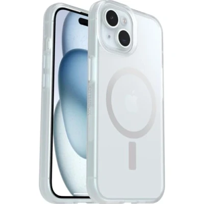 Image de Otterbox Coque Sleek Series MagSafe pour iPhone 16e, 15, 14, 13, Antichoc, Anti Chute, Ultra Mince, Protection Fine, testé Selon Les Normes Militaires, Transparent/Noir, Livré sans Emballage