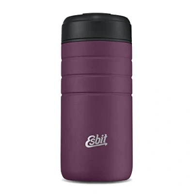 Image de Esbit Majoris Gobelet isotherme en acier inoxydable avec fermeture à clic Noir/argenté 450 ml