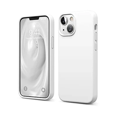 Image de elago Coque Silicone Liquide Compatible avec iPhone 13 Mini (5.4&quot;), Case en Premium, Étui Protection Complète Cover Antichoc à 3 Structure (Blanc)