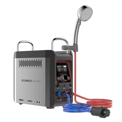 Image de CAMPLUX chauffe eau portable à gaz avec pompe, Nano 3 Pro douche L/min, instantané GPL pour extérieure