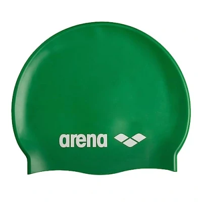 Image de Arena Bonnet de Bain Classique Unisexe en Silicone Souple pour Femme et Homme, entraînement intensif Course Confortable, antidérapant, Cheveux Longs, Vert