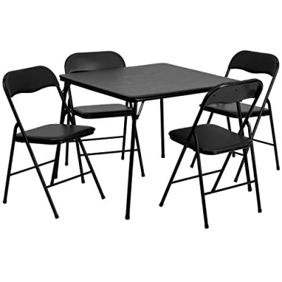 Image de Flash Furniture 5 Piece Carte Pliante Noir Table et chaises