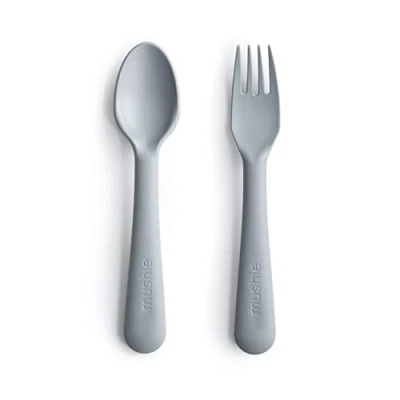 Image de Mushie Set de fourchette et cuillère pour enfants Couverts table réutilisables Résistants au lave vaisselle micro ondes Fabriqué Danemark Cloud