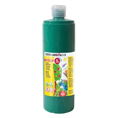 Image de Eberhard Faber 578963 Peinture au doigt EFA Color, vert permanent, 750 ml, séchage rapide et lavable