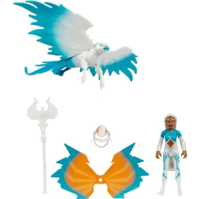 Image de Masters of The Universe He Man and Sorceress Figure &amp; Winged Falcon Vehicle Set Inspired by Motu Netflix Animated Series, Collectible Toy Gift for Ages 4 Years Older