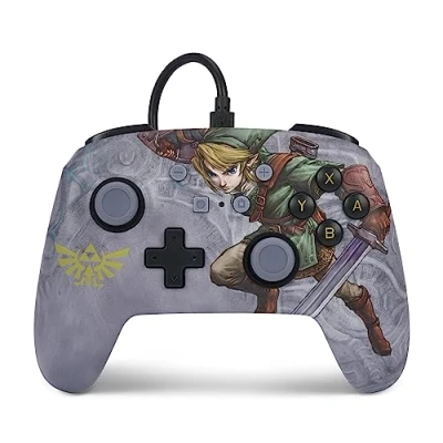 Image de PowerA manette filaire améliorée pour Nintendo Switch, modèle Switch OLED et Lite, accessoire de jeu, filaire, sous licence officielle Zela: Link Vaillant