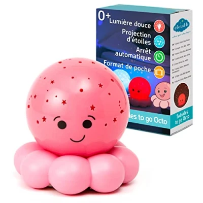 Image de Cloud b Projecteur de nuit Apaisant format voyage Luminosité douce 3 Couleurs Arrêt automatique Veilleuse étoiles Pieuvre Octo Baby Rose