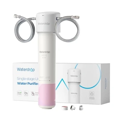 Image de Waterdrop Système de Filtre à Eau Sous Évier pour les Soins du Visage, Douce, Baisse TDS, Enrichi en Strontium, Réduit 99,9% la Baçtёria, Rougeurs, WD BFU1