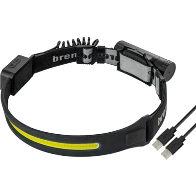 Image de Brennenstuhl LuxPremium Lampe frontale rechargeable à LED SL 500 A (phare USB C avec lumière rouge, IP44, COB LED, lm, autonomie maximale de 22 h, batterie 18650 remplaçable)