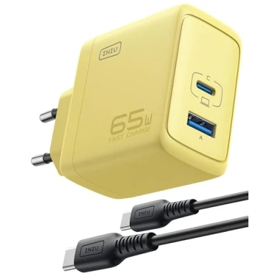 Image de INIU Chargeur mural USB C 65 W, PD QC 3.0 Fast Charging Type (jaune)