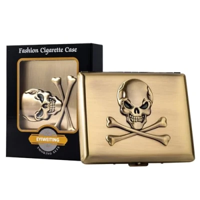 Image de Etui à Cigarettes Classique Vintage en Métal pour Femmes et Hommes, peut contenir 18 20 100mm, Porte Carte de Crédit RFID. (20pcs 100&#039;s)