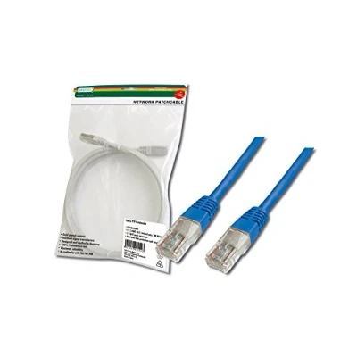 Image de DIGITUS Câble LAN Cat 5e 3m RJ45 réseau U/UTP Non blindé Compatible 6 &amp; 5 Bleu