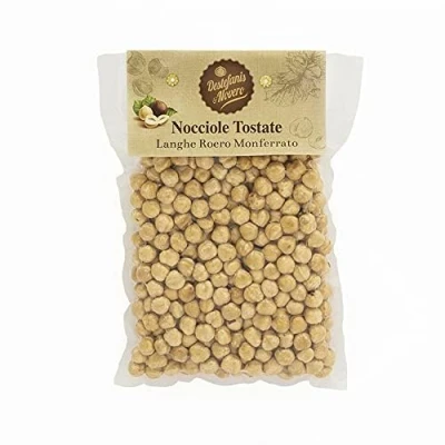 Image de Noisettes Grillées blanchies, Toastées et Écalées du Piémont tgt, 100% Fruits Secs Nourrissants Sains, Source de Vitamines Fibres, Snack Parfait pour l&#039;Apéritif, 500g Destefanis &amp; Novero