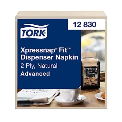 Image de Tork Xpressnap Fit Serviettes naturelles pour distributeur N14, 2 plis, 720 serviettes, 12830, Blanc