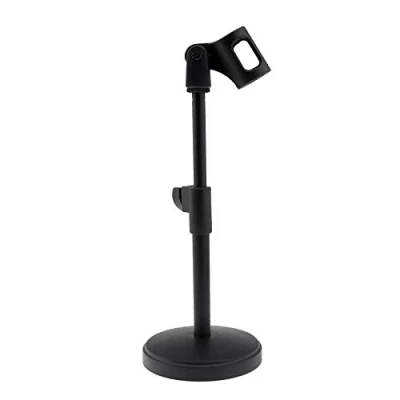 Image de OTOTEC Portable Support de Micro Réglable en Hauteur pour Microphone Pied Table Rond Stable avec Pince Réunions, Conférences et Balados