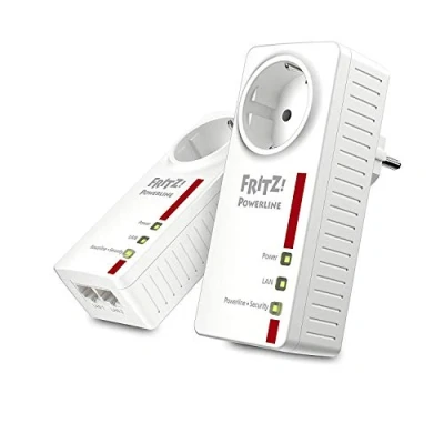 Image de AVM Fritz. Powerline 1220e Set (1200 Mbit/s, 2 x Gigabit LAN Adaptateur, idéal pour Les Applications NAS et HD en Streaming chacune)