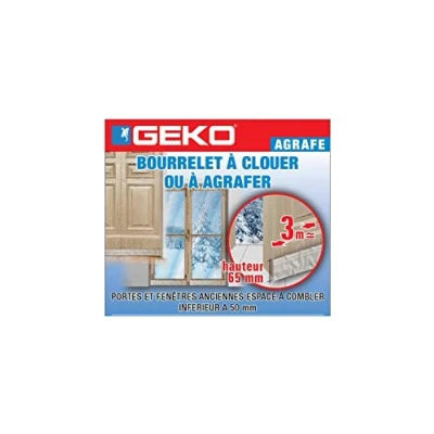 Image de GEKO Joint à clouer ou agrafer 65 mm x 3 m Blanc