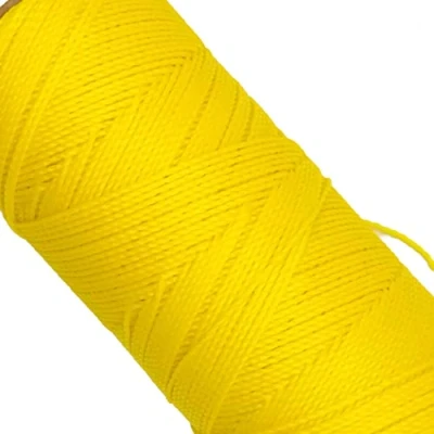 Image de Linhasita Bobine de fil ciré 100 g/170 mètres Polyester 1 millimètre d&#039;épaisseur Macramé 30 couleurs Jaune citron