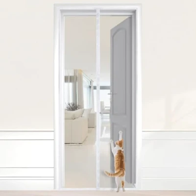 Image de HOOMEE Moustiquaire Pour Portes, Rideau Magnétique Portes de Balcon et fenêtres, Aimants Puissants Une Fermeture Parfaite, Installation Facile Sans Perçage(120x210CM, Blanc)