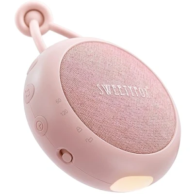 Image de Sweety Fox Machine Bruit Blanc Bebe Rose Berceuse Bebe, Veilleuse et Sommeil, 15 Sons, USB Rechargeable
