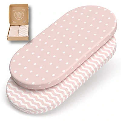 Image de mimaDu Drap Housse 40x80 Berceau nacelle cododo Convient à 78x36 80x35 80x40 cm 100% Coton Oeko TEX (Vieux Rose)