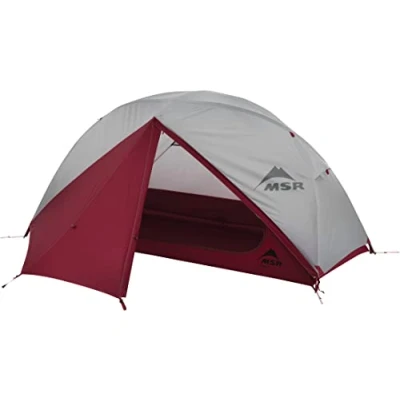 Image de MSR Elixir Lightweight Backpacking Tent randonnée Unisexe, Gris/Rouge, 1 Personne
