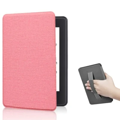 Image de Étui pour Kindle Paperwhite 12e génération 2024 de 7 Pouces et Colorsoft Signature Edition, Mise en Veille Automatique, dragonne (Rose)
