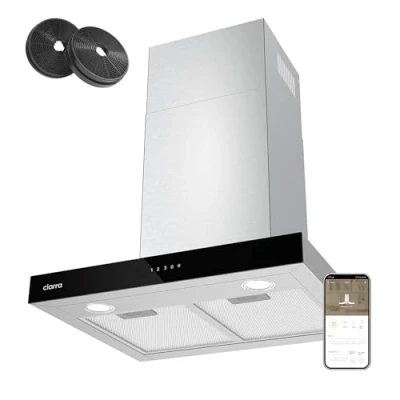 Image de Ciarra Hotte Apisrante 60cm 650 m3/h Efficacité Class A+++ 4 Vitesses Fonction Boost Silencieuse Tactile et WiFi Connectée LED Dimmable Inox CBCS6102