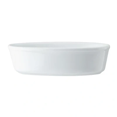 Image de Mikasa Chalk Plat à tarte ovale, blanc, grand en porcelaine, 18 cm adapté au four profond pour tartes salées et sucrées, lavable lave vaisselle