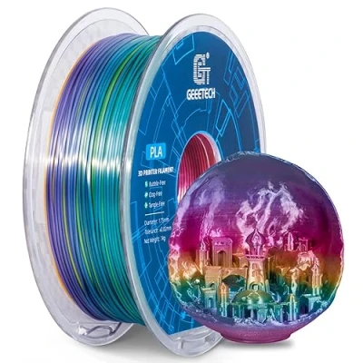 Image de GEEETECH PLA Filament 1.75mm Multicolor, 3d Printer 1KG Spool, Silky Rainbow color