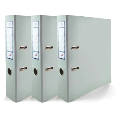 Image de Netuno 3x classeur à anneaux bleu pastel brillant A4 mécanisme 2 7,5cm éco d&#039;école pour documents de format levier bureau
