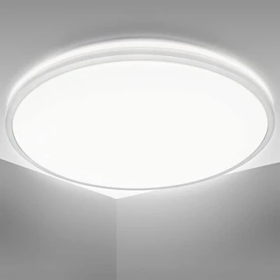 Image de B.K.Licht I Plafonnier LED Ø38 cm 24 Watt effet rétroéclairage lumière blanche neutre 4000 K indirecte argenté