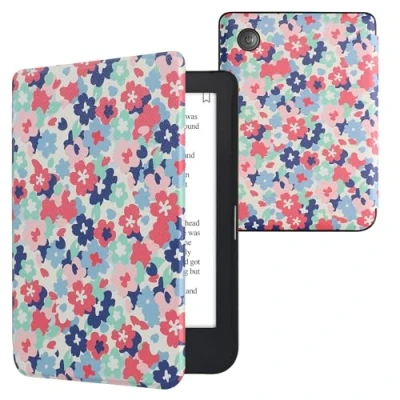 Image de kwmobile Étui Compatible avec Kobo Clara 2E Coque à Rabat magnétique Tablette eReader Similicuir Rouge Rose Ancien Bleu