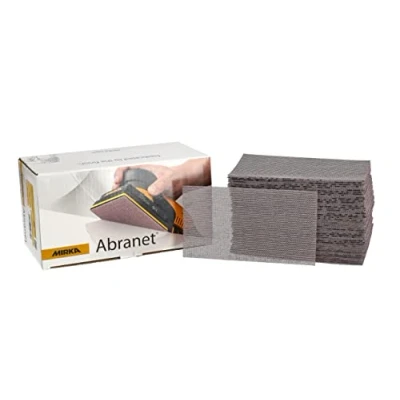 Image de MIRKA Abranet Bande abrasive en filet 70x125 mm autoagrippant grain P400 50 pces pour poncer le bois, mastic, la peinture, plastique 5414905041
